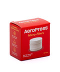 A box of AeroPress filters turned at an angle.