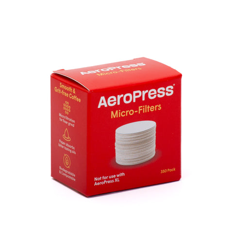 A box of AeroPress filters turned at an angle.